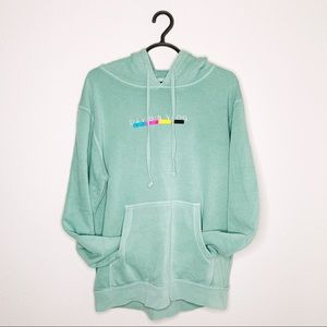 DAVID DOBRIK VLOG SQUAD - Davids Vlogs green hooded sweatshirt - EUC MEDIUM